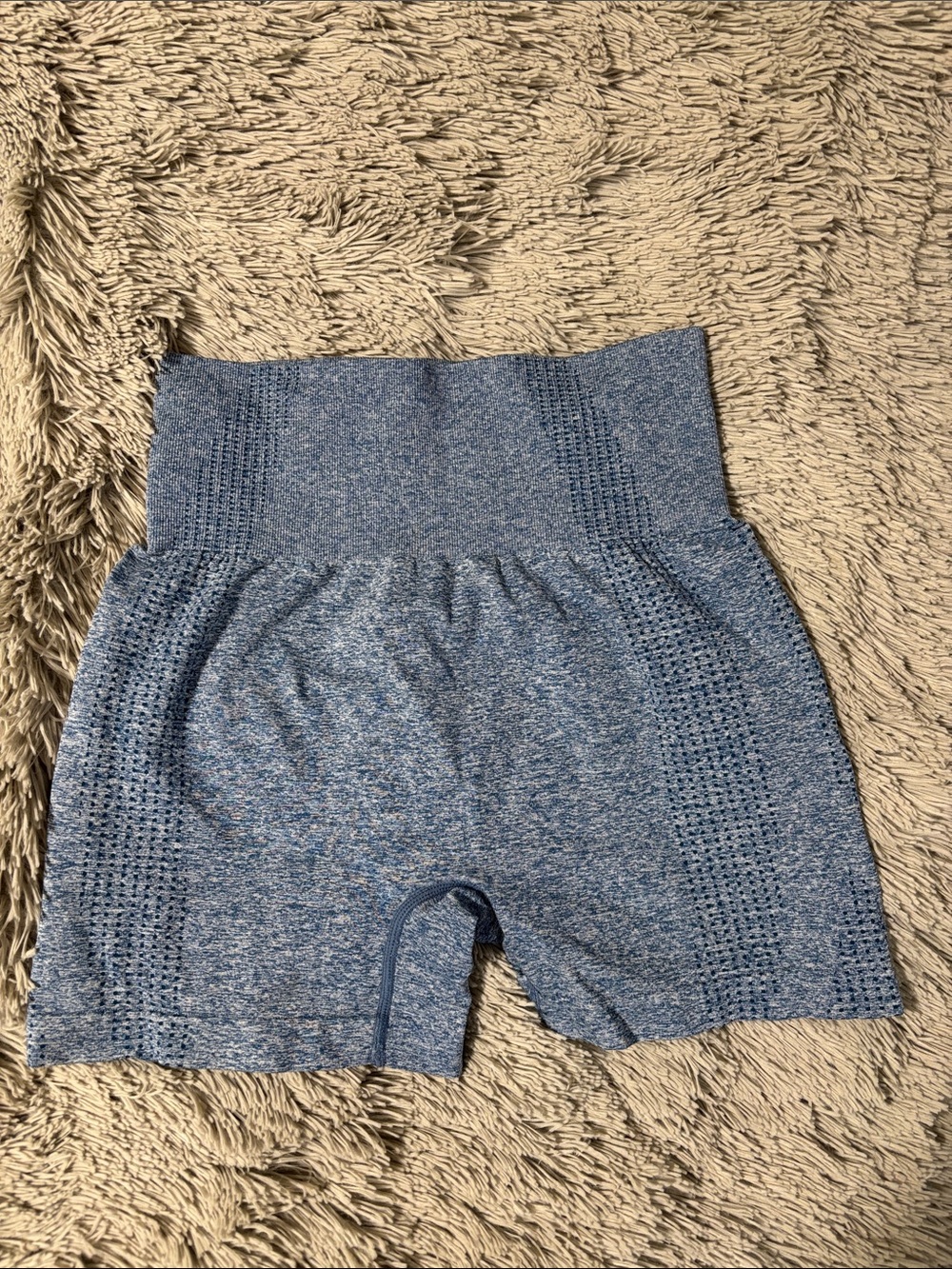 High-Waist Blue Seamless Women’s Shorts